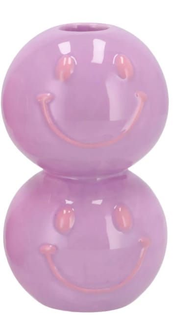 Smiley dreamy purple candle bulb 7x7x12cm