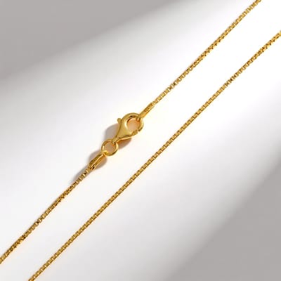 Cavill - Halsketting 925 Sterling Zilver Verguld - Venetiaanse Ketting 45 cm - Klassiek en Elegant - Zilveren Halsketting Dames