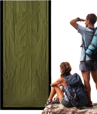 Slaapzak Volwassenen - Lichtgewicht Warme Zak - Kamperen Wandelen Reizen - Waterdicht Draagbaar Ontwerp - 266 x 91 cm - Groen