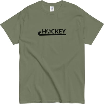 Dames en Heren T Shirt met Hockey Opdruk - Cadeau voor Hockeyfans - Khaki Groen - 2XL