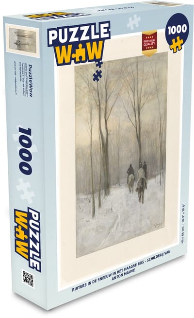 Puzzel Ruiters in de sneeuw in het Haagse Bos - Schilderij van Anton Mauve - Legpuzzel - Puzzel 1000 stukjes volwassenen