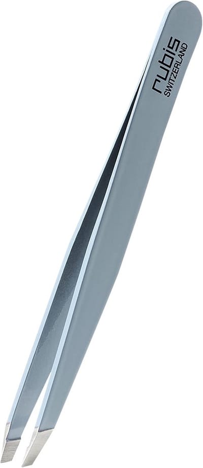 Pincet Schuin - Wenkbrauw Pincet - Precisie Ontharen - Hoogwaardig Roestvrij Staal - 11 cm - Lichtblauw