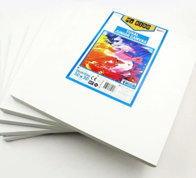 MyDido 5-delige canvas set van 100% katoen op een houten frame, 30x30 cm