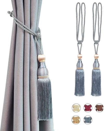 Home2go Gordijnkwasten - Gordijn Embrasse - Embrasse kwast - Gordijnbinders - Gordijnkwast - raamdecoratieaccessoires - Gordijnhouder - Gordijnhanger - Gordijn Accessoires - Draperie - Elegant turquoise blauw - 65 cm 2 stuks
