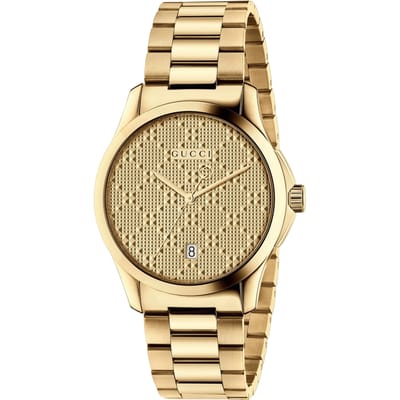 Gucci G-Timeless YA126461 Unisex horloge met geelgouden wijzerplaat