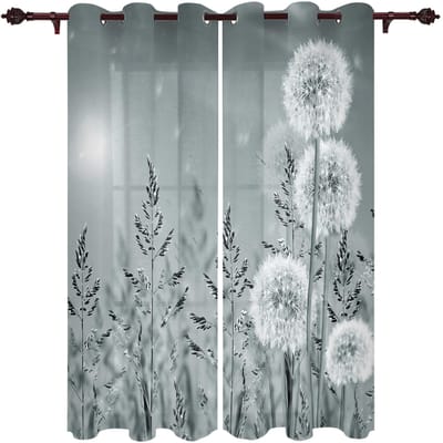 Paardenbloem Vlinder Bloemen Plant Dier Decoratie Huis Gordijnen Huishoudelijke Artikelen Woonkamer Slaapkamer Gordijn 135W x 60H(cm)