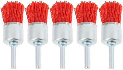 Dailygoods - Rode Nylon Schurende Draad Borstel Set van 5 Stuks