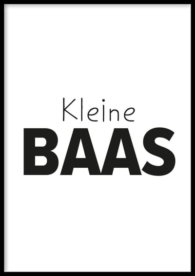 Poster Kleine baas - Kinderkamer poster - Babykamer poster - Kinderkamer decoratie - 30x40 cm - Exclusief lijst - WALLLL