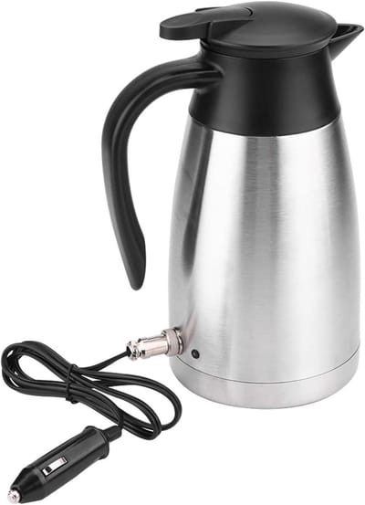 Allecto - Waterkoker - Elektrisch - Roestvrij Staal - 1000 Ml - Reiswaterkoker - Verwarming Waterfles - Geschikt voor Auto