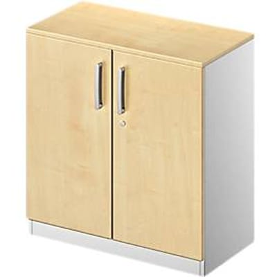 Schäfer Shop  Genius Vleugeldeurkast TETRIS SOLID, 2 ordnerhoogten, B 800 mm, afsluitbaar, met afdekplaat, esdoornpatroon/blank aluminium
