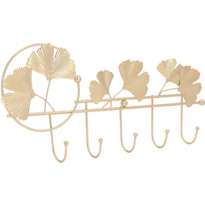 Porte-manteau mural Design Feuille de Ginkgo Style Simple Élégant Large Application Porte-manteau Mural pour Vêtements Chapeau Clés beige