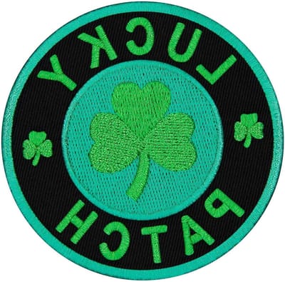 Applicatiepatch clover 3 inch - donkergroene klavertje - geborduurd - ideaal voor kleding - ShopVlot
