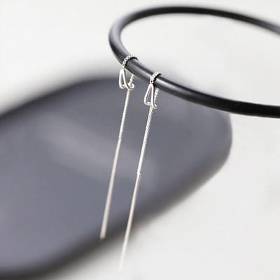 925 Sterling Zilver Kwastje Lange Water Drop Charm Drop Earring Voor Vrouwen Meisjes Bruiloft Sieraden eh578 gray
