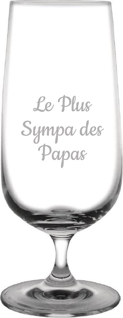 Bierglas op voet gegraveerd - 41cl - Le Plus Sympa des Papas