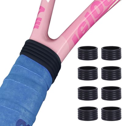 8 Stuks Silicone Grip Bands voor Tennisrackets - Verbeter Grip en Comfort tijdens het Spelen