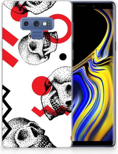 Silicone Back Case Samsung Galaxy Note 9 Skull Red