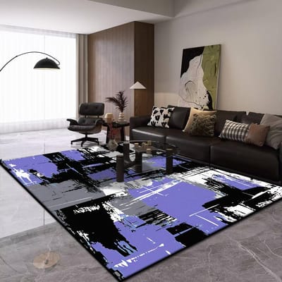 Tapis abstrait moderne Grand salon Canapé de luxe léger Tapis antidérapant Lavable Tapis de décoration de balcon Tapis de chambre d'enfant 60*90cm