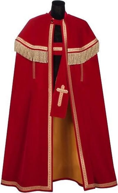 TV-Sint fluweel (Bram), Rood, Mantel-Stola