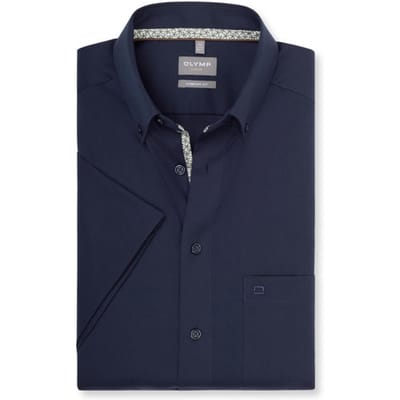 OLYMP Luxor Overhemd, Comfort Fit, Button-down, Marineblauw