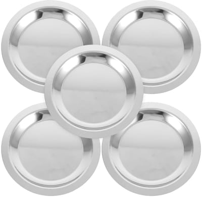 Dailygoods- Wijnflessenonderzetters 5 stuks - Warmte-isolerende Pad - Onderzetters met Houder - Roestvrij Staal - Verhoogde Rand - Bescherming tegen Vlekken