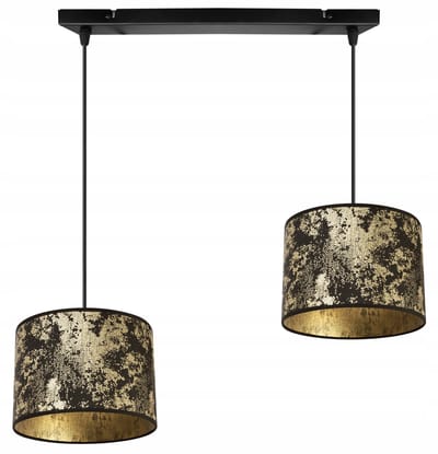 Light-Home Werona – Hanglamp – Zwart Metaal – Gouden Kap met Zwart – Hoogte Verstelbaar