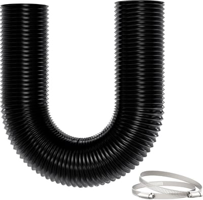 Dailygoods- Afzuigslang Ø75mm - 3m Lengte - 5-Laags Aluminium - Hittebestendig - Geluidsisolatie - Inclusief Roestvrijstalen Klemmen - Afvoerslang