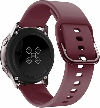 By Qubix - Siliconen sportband 20mm - Bordeaux - Geschikt voor Samsung Galaxy Watch 7 (40 & 44mm) - Galaxy Watch FE - Galaxy Watch 6 - Galaxy Watch 6 Pro - Galaxy Watch 5 - 5 Pro - Galaxy Watch 4 - 4 Classic - Active 2 - Watch 3 (41mm)