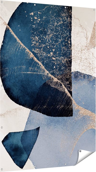 Gards Tuinposter Abstracte Kunst - Marmer met Gloed - 120x180 cm - Tuindoek - Tuindecoratie - Wanddecoratie buiten - Tuinschilderij