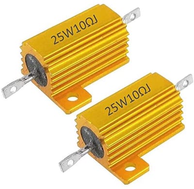 Aluminium Behuizing Weerstand 25W 10 Ohm 5% - 2 Stuks voor Elektronische Toepassingen