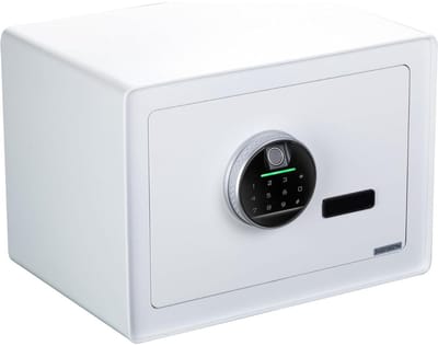 Kluis met Vingerafdruk met Alarmsysteem - Brandwerend - Safe met Noodsleutel - Wit