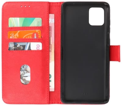 Hoesje Geschikt voor de Samsung Galaxy Note 10 Lite - Kaarthouder Book Case Telefoonhoesje - Rood