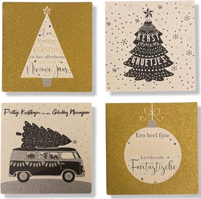 Kerstkaarten - 50 Stuks - 10 x 10 cm – Merry Christmas - K-140