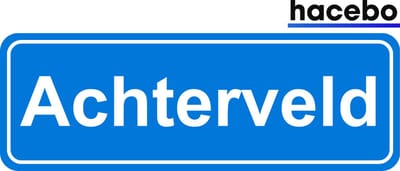 Hacebo - Plaatsnaam Sticker - 29x10 CM - Achterveld sticker - Verkeersborden sticker - grappige cadeaus - Achterveld