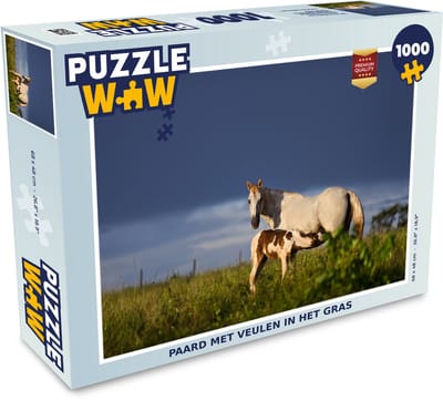 Puzzel Paarden - Gras - Veulen - Legpuzzel - Puzzel 1000 stukjes volwassenen