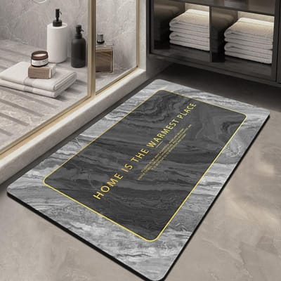 Tapis de salle de bain moderne et simple en marbre, absorbant l'eau, séchage rapide, antidérapant, en caoutchouc, pour porte d'entrée de la maison 50 * 80cm