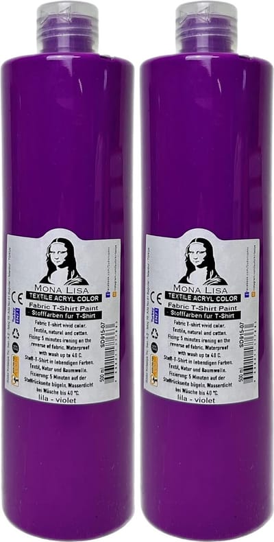 Südor Textielverf 1000 ml, lila.Wasbestendige textielverf voor lichte stoffen. Wasmachinebestendig, wasbestendig. Fixatie door strijken (2 x 500 ml)