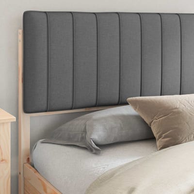 vidaXL - Bedframe - met - Gevoerde - Hoofdbord - Donkergrijs - 200 - x - 200 - cm