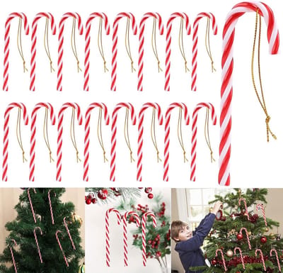 Kerstboomdecoraties in de vorm van suikerriet, 16 stuks, feestelijke versieringen voor een gezellige kerst sfeer