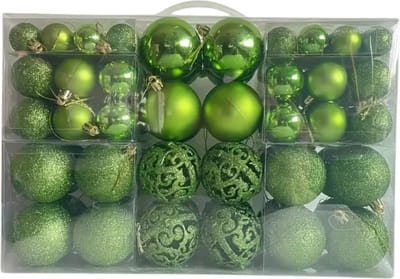 Livano Kerstballen - Kerstversiering - Plastic - Groen - Kerstballenset - 100 stuks