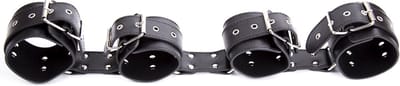 Fixxx - Pols en Enkelboeien aan Strap - PU-Leer - Zwart