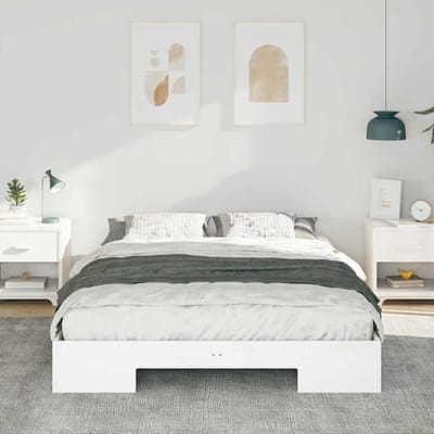 vidaXL - Bedframe - Wit - 150 - x - 200 - cm