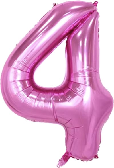 New Age Devi - Cijferballon - Folieballon - 70cm - Fuchsia - Cijfer 4