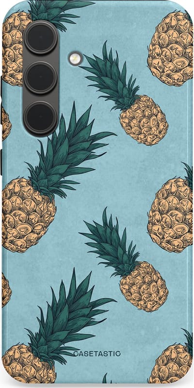 Casetastic Hoesje Geschikt voor Samsung S24 - Stijlvolle Beschermende Duo-layer Case - Tropische Ananas