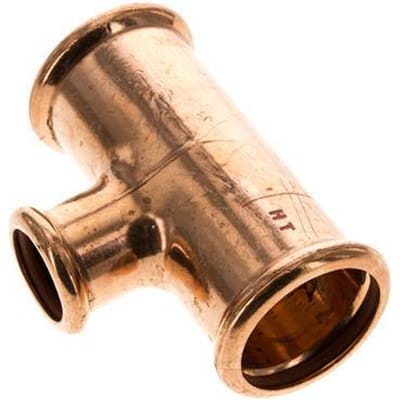 Tee Press Fitting - 22mm & 35mm Persmof - Koperlegering