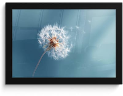 Poster in lijst - Fotolijst 30x20 cm - Posters - Paardenbloem - Wind - Blauw - Posterlijst zwart - Decoratie - Wanddecoratie woonkamer - Muurdecoratie slaapkamer