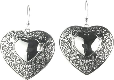Behave - Oorhangers hartvormig met barokpatroon - elegante vintage stijl