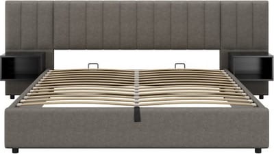 Gotagee Gestoffeerd bed 180x200cm hydraulisch breedoorbed (zonder matras) linnengoed met nachtkastjes opbergbed volwassenenbed jeugdbed