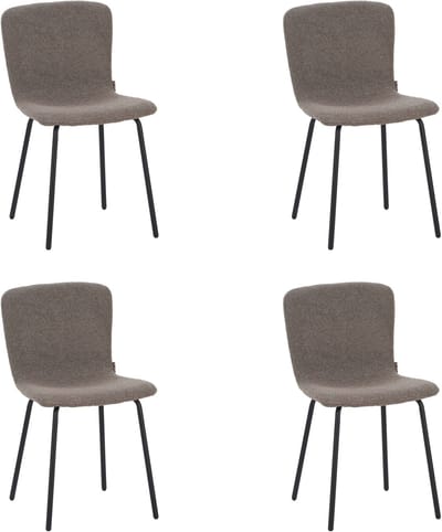 Furnihaus - Luca - Eetkamerstoelen set van 4 - Bruin - Stof - Comfortabele en stevige uitvoering