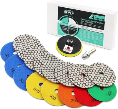 Diamant Polijstschijven - Schuurpads Set - Steen Bewerken - 8 Delige Set - 100 mm