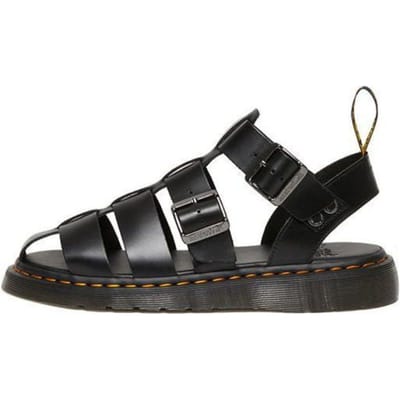 Dr. Martens Cuir Souple Confortable Découpé Sandales Romaines Sandales Unisexe Noir 30766001 39